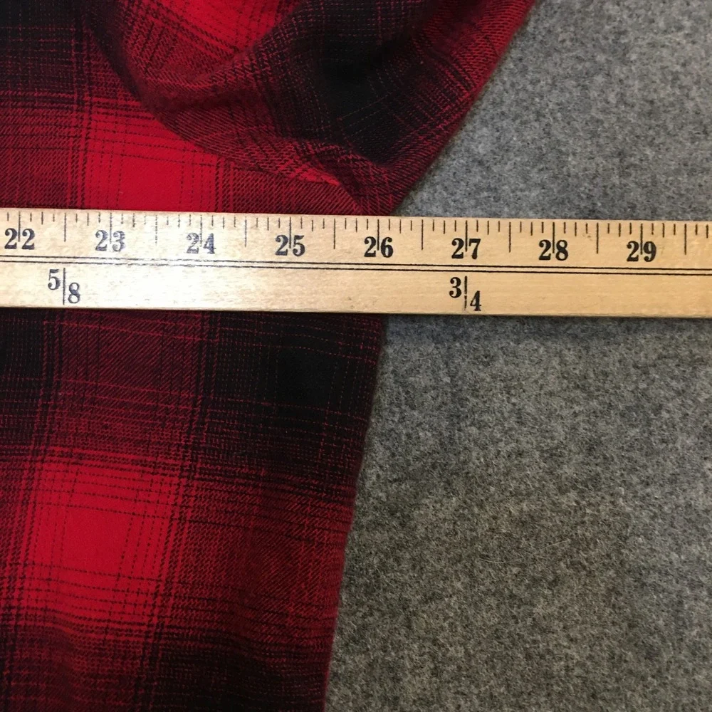 GapBody Pajama Top Women XL Red Black Buffalo Plaid Flannel Cotton Button Down